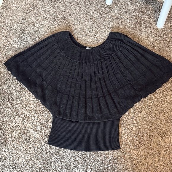 Christin Michaels black sparkle batwing sweater - Picture 1 of 3